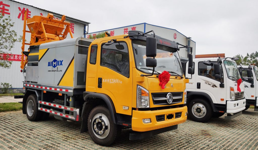 truck mounted concrete mixer pump