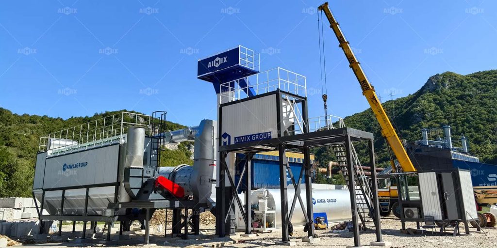 80TPH mobile drum asphalt mixing plant installation in Sarajevo, Bosnia and Herzegovina